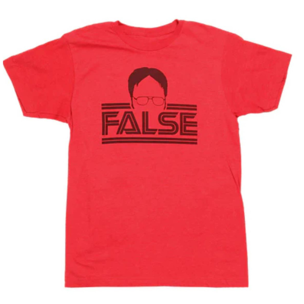 THE OFFICE Dwight Schrute Facts FALSE Nostalgia T Shirt Unisex Large Red Novelty